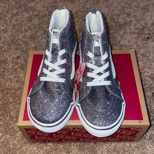 Brand new toddler vans- silver glitter size 10